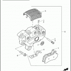 FLHRC 1FR4 ROAD KING CLASSIC (2011) BRAKE CALIPER, FRONT