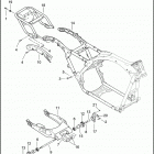 FLHTCUSE5 BLK PR-BLK CVO ULTRA CLASSIC BLACK (2010) REAR FRAME, REAR FORK & LUGGAGE RACK