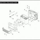 FXDC 1GV4 DYNA SUPER GLIDE CUSTOM (2010) BATTERY TRAY & BATTERY