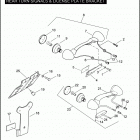 FLHTCUSE5 BLK PR-BLK CVO ULTRA CLASSIC BLACK (2010) REAR TURN SIGNALS & LICENSE PLATE BRACKET