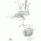 FLHTCU4 CVO (Japan only) (2009) CYLINDERS, HEADS & VALVES (REAR SHOWN)