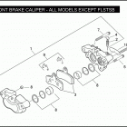 FLST 1JE5 HERITAGE SOFTAIL (2009) FRONT BRAKE CALIPER - ALL MODELS EXCEPT FLSTSB