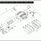 XL883N 4LE2 IRON 883 (2009) FRONT BRAKE CALIPER - 883 / C / L / N / R, 1200C /...