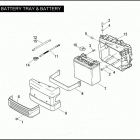 FXD 1GM4 DYNA SUPER GLIDE (2008) BATTERY TRAY & BATTERY
