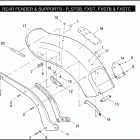 FLSTSB 1JM5 CROSS BONES (2008) REAR FENDER & SUPPORTS - FLSTSB & FXST, FXSTB, FXS...