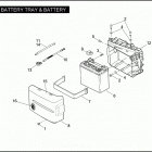 FXDSE2 1PS8 CVO DYNA (2008) BATTERY TRAY & BATTERY