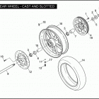 FXD 1GM4 DYNA SUPER GLIDE (2007) REAR WHEEL - CAST