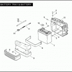 FXDWG 1GP4 DYNA WIDE GLIDE (2007) BATTERY TRAY & BATTERY