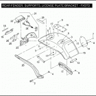 FXSTD 1JB5 SOFTAIL DEUCE (2007) REAR FENDER, SUPPORTS, LICENSE PLATE BRACKET - FXS...