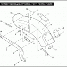 FXSTB 1JA5 NIGHT TRAIN (2007) REAR FENDER & SUPPORTS - FXST, FXSTB, FXSTC