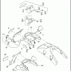VRSCB 1HBZ VRSCB V-ROD (2005) TAIL LAMP, REAR TURN SIGNALS & LICENSE PLATE BRACK...