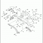 FXSTD 1BSY SOFTAIL DEUCE (2004) REAR FENDER, SUPPORTS & LICENSE PLATE BRACKET - FX...