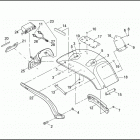FXSTDSE 1PFD CVO SOFTAIL DEUCE (2003) REAR FENDER, SUPPORTS & LICENSE PLATE BRACKET