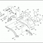 FXSTD 1BSY SOFTAIL DEUCE (2003) REAR FENDER, SUPPORTS & LICENSE PLATE BRACKET - FX...