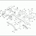 FXSTD 1BSY SOFTAIL DEUCE (2001) REAR FENDER, SUPPORTS & LICENSE PLATE BRACKET - FX...