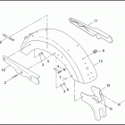 FXR4 1EVL CVO DYNA SUPER GLIDE (2000) REAR FENDER & SUPPORTS
