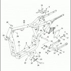 XL883 4CAM SPORTSTER 883 (2000) FRAME, REAR FORK & JIFFY STAND