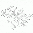 FXSTD 1BSY SOFTAIL DEUCE (2000) REAR FENDER, SUPPORTS & LICENSE PLATE BRACKET - FX...
