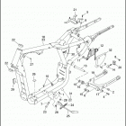 XL883 4CAM SPORTSTER 883 (1999) FRAME, REAR FORK & JIFFY STAND