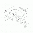 FXR2 1ESL CVO DYNA SUPER GLIDE (1999) REAR FENDER & SUPPORTS