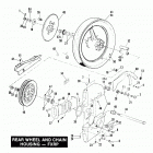 FXRP EFLH Police Low Rider (1987) REAR WHEEL AND CHAIN HOUSING - FXRP