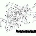 FXRP EFLH Police Low Rider (1987) FRAME, REAR FORK, JIFFY STAND & ENGINE GUARD - FXR...