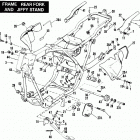 FLHTC DJLE Touring Electra Glide Classic (1984) FRAME, REAR FORK & JIFFY STAND