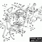 FXRT ECLG FXR Touring (1986) FRAME, REAR FORK AND JIFFY STAND