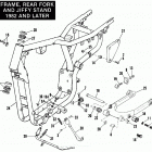 XLS CBHC Sportster Roadster 1000 (1982) FRAME, REAR FORK AND JIFFY STAND - 1982 & LATER