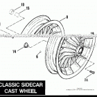 FLHTC DJLE Touring Electra Glide Classic (1984) SIDECAR CAST WHEEL - TLE