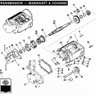 FLH80 AJKE Touring Electra Glide Heritage (1984) (Shovelhead) TRANSMISSION - MAINSHAFT AND HOUSING