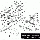 FXWG BEKB FX Wide Glide (1981) REAR BRAKE CONTROL - FXWG - 1980 TO 1982