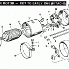 XLCH-1000 4AH6 Sportster 1000 (1976) STARTER MOTOR - 1974 T0 EARLY 1976 - HITACHI