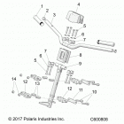 600 INDY 121 ES (S20CBA6GSL) Steering, upper and handlebar asm. - s20cba6gsl (c...