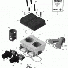 001 - Tundra 550F 01- cylinder, exhaust manifold and reed valve - 55...