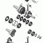 001 - MXZ 600 CARB 01- crankshaft and pistons - 600 carb