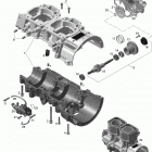 001 - MXZ 600 CARB 01- crankcase, water pump and oil pump - 600 carb