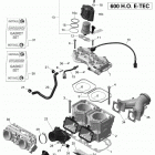 002 - Skandic WT 600HO E-TEC 01- cylinder and injection system - 600ho e-tec
