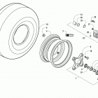 ATV ALTERRA 300 RED Front wheels and brake assembly