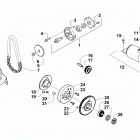 ATV 150 UTILITY WHITE Starter motor and oil pump assembly