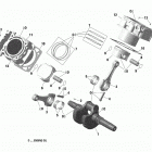 003 - Outlander 6X6 - 1000 EFI - T3 Коленвал,поршень и цилиндр