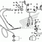 TRX250X Рычаги,тросы и рулевые переключатели