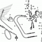 TRX250TE1 Рычаги,тросы и рулевые переключатели
