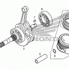 TRX250X Коленчатый вал и поршни