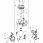 A18SES57C1/C2/C5/C7/E1/E5/E7/P57C1/T57C1/C7/E1/E7 SPORTSMAN 570 EPS TRACTOR Engine, stator cover and flywheel - a18ses57c1  / ...