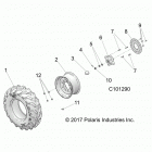 A18SES57C1/C2/C5/C7/E1/E5/E7/P57C1/T57C1/C7/E1/E7 SPORTSMAN 570 EPS TRACTOR Wheels, front tire and brake disc - a18ses57c1  / ...
