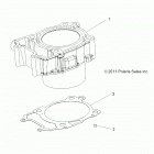 Z19VHA57B2/E57BM RZR 570 Engine, cylinder - z19vha57b2  /  e57bm (49rgrcyli...