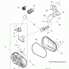 A19DCE87AK 900 ACE EPS XC Drive train, clutch cover and ducting - a19dce87ak...