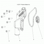 Z19VHA57B2/E57BM RZR 570 Engine, waterpump impeller and cover - z19vha57b2 ...