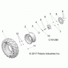 A18SES57C1/C2/C5/C7/E1/E5/E7/T57C1/C7/E1/E7 SPORTSMAN 570 EPS TRACTOR Wheels, front tire and brake disc - a18ses57c1  / ...